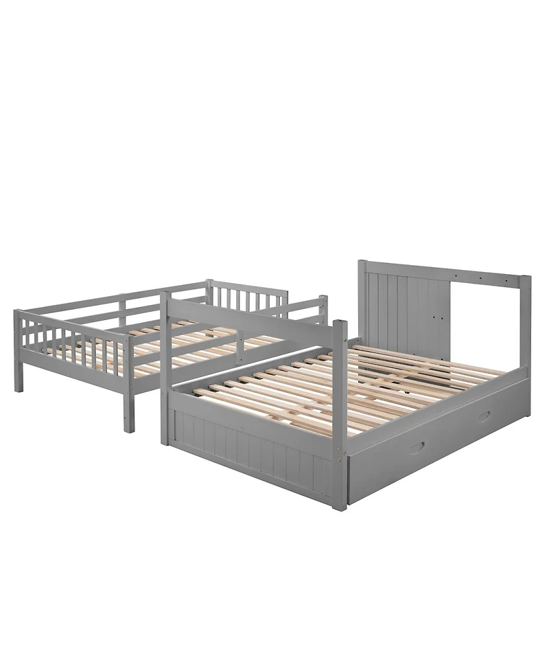 Streamdale Furniture Full over Full Bunk Bed with Twin Size Trundle