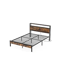 Gouun Bed Frame with Storage Headboard and Charging Station