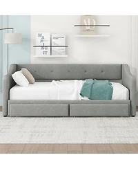Streamdale Furniture to King Size Upholstered Daybed with Two Drawers
