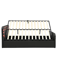 Streamdale Furniture Cyberpunk Hydraulic Storage Gaming Bed with Padded Headboard