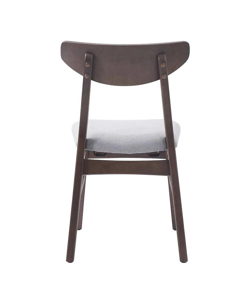 Streamdale Furniture 4-Piece Modern Scandinavian Dining Chairs Curved Wood and Fabric