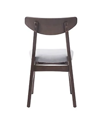 Streamdale Furniture 4-Piece Modern Scandinavian Dining Chairs Curved Wood and Fabric