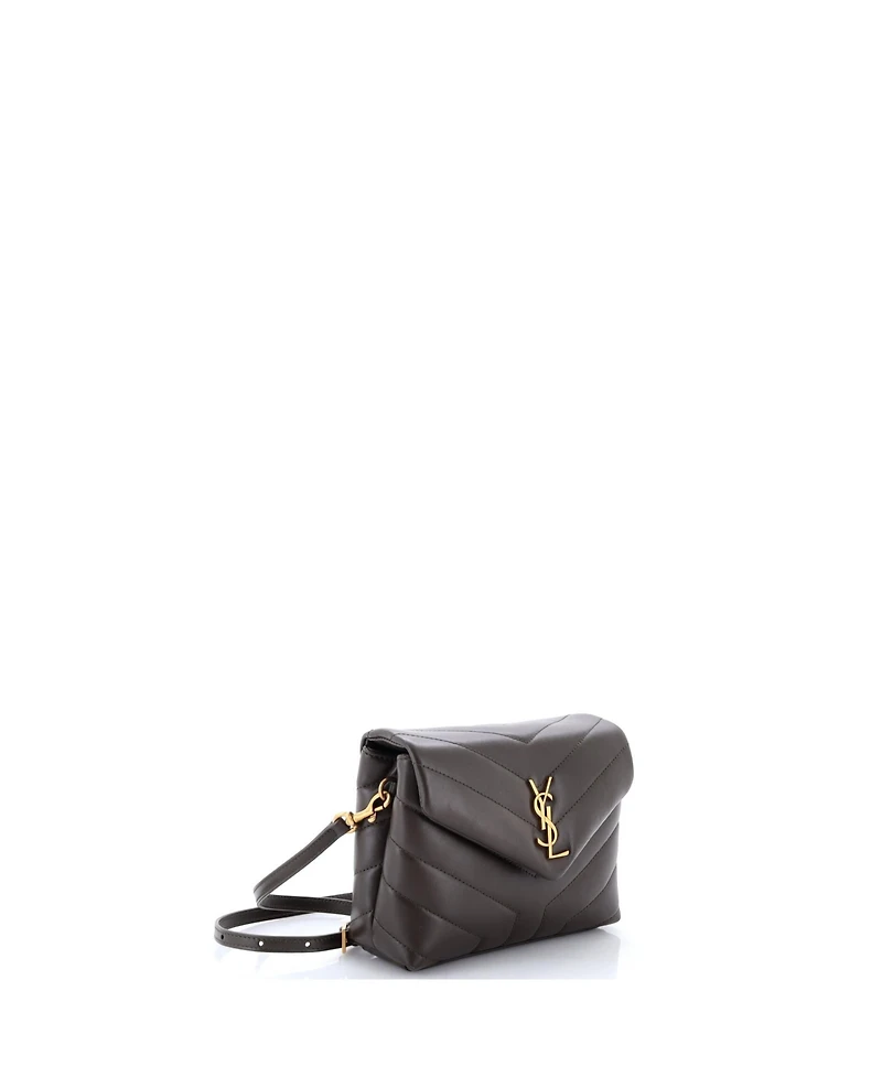 Pre-Owned Saint Laurent Toy Loulou Shoulder Bag Matelasse Chevron Leather