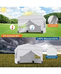 gaomon 10'x10' Easy Pop Up Canopy Tent with 4 Detachable Window Sidewalls - Waterproof Outdoor Portable Canopy with Carry Bag and Guy Lines