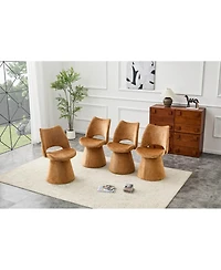 Streamdale Furniture Modern Chenille Accent Chair with Hollow Back and Metal Base