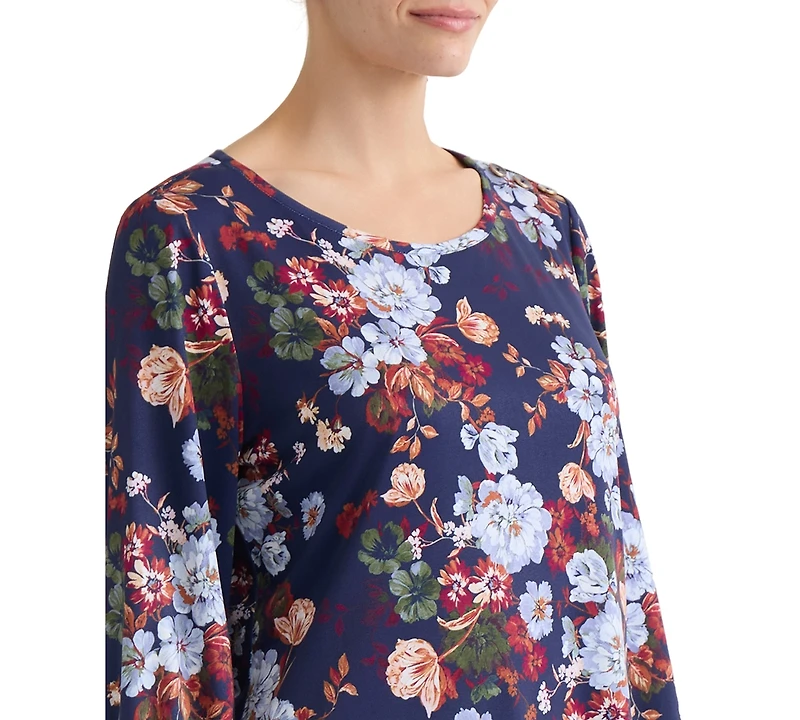 Jones New York Women's Floral Print Box Top