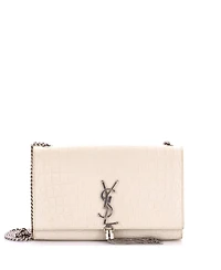 Pre-Owned Saint Laurent Medium Classic Monogram Tassel Crossbody Bag Embossed Leather