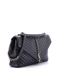 Pre-Owned Saint Laurent Large Classic Monogram College Bag Matelasse Chevron Leather