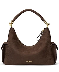 Lauren Ralph Lauren Blaike Croc-Embossed Small Shoulder Handbag