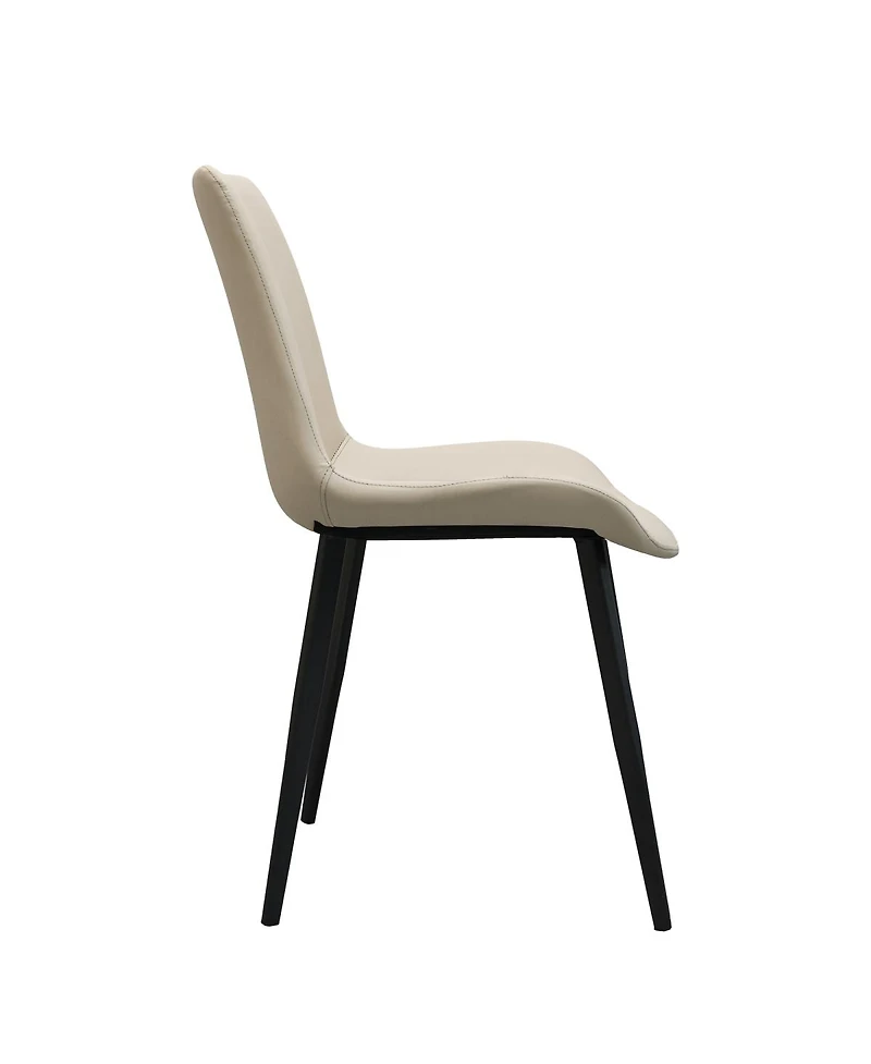 Streamdale Furniture Pu Leather Dining Chairs with Metal Legs Set of 2