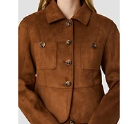 French Connection Women's Collared Button-Front Tailored Jacket