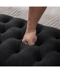 Streamdale Furniture 65.75'' Modern Upholstered Storage Bench with Double Lids and Rolled Arms