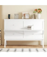 Streamdale Furniture Queen Size Murphy Bed with Usb Port and Removable Shelves