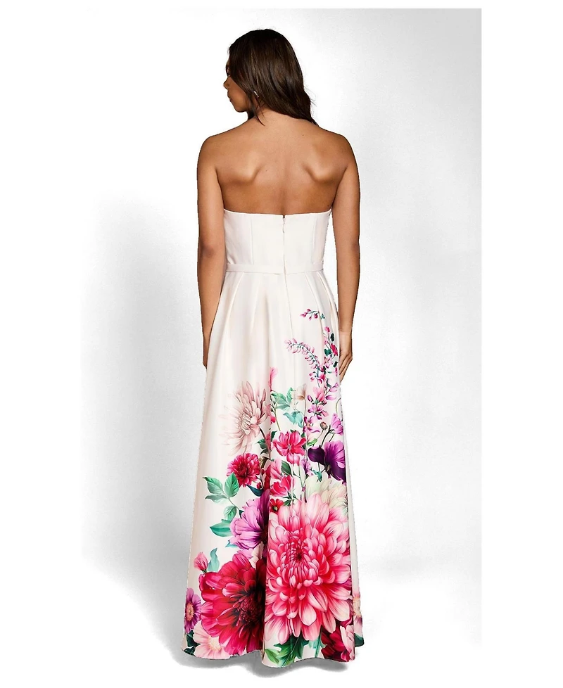 Coast Women's Wired Bandeau Border Print Maxi Dress