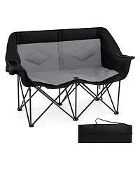 Mecale Double Camping Chair for Two with Cup Holders and Glass Racks