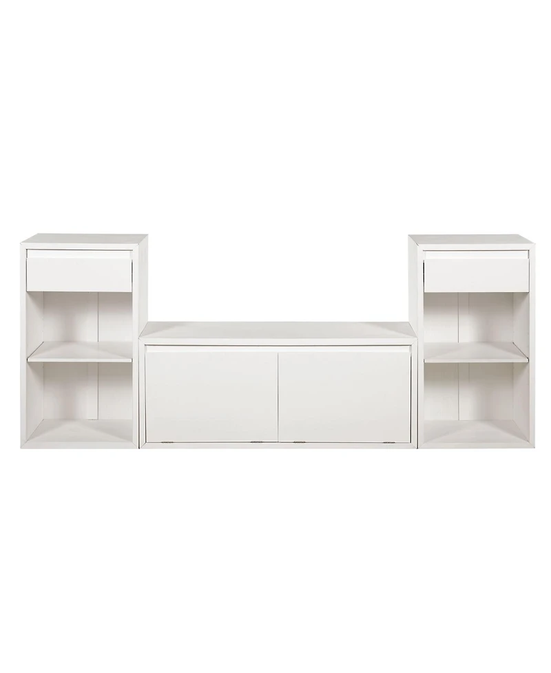 Streamdale Furniture All-in-One Entryway Storage Bench with Cushion Drawers and Shelves