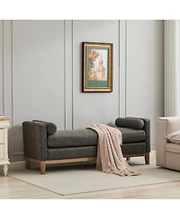 Streamdale Furniture 66.34''W Upholstered End of Bed Bench with Wood Frame and 2 Bolsters Pu
