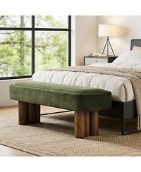Streamdale Furniture Fabric Dining Bench with Walnut Legs 51.57''