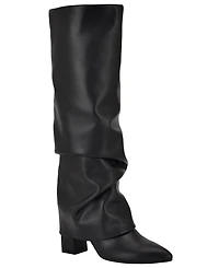 Guess Women's Geima Tall Wide Calf Slouchy Foldover Block Heel Boots
