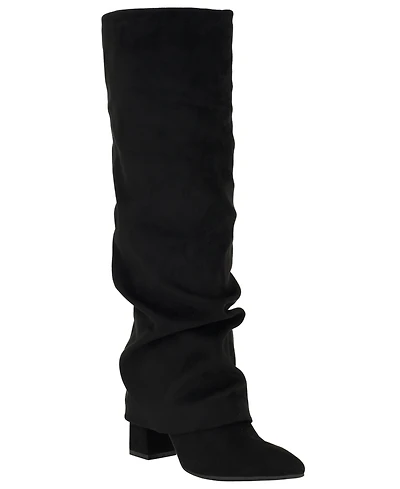 Guess Women's Geima Tall Slouchy Foldover Block Heel Boots