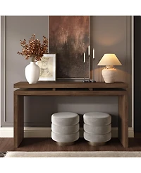 Streamdale Furniture 60'' Antique Farmhouse Console Table with Double Board Design