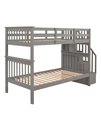 Streamdale Furniture Twin-Over-Twin Stairway Bunk Bed with Storage