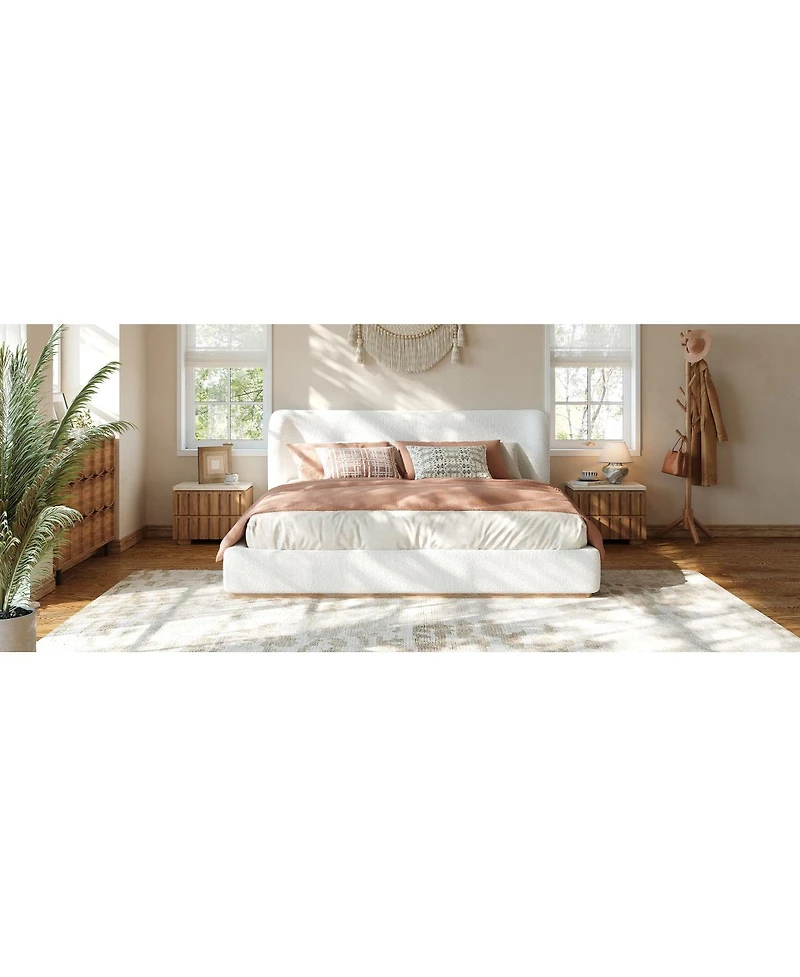 Streamdale Furniture King Size Low-Profile Upholstered Platform Bed