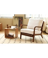 Streamdale Furniture Cute Accent Chair with Solid Wood Legs and Soft Fabric Cushion