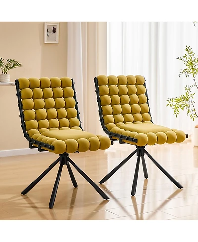 Streamdale FurnitureSet of 2 Velvet Bubble Dining Chairs with Legs