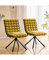 Streamdale FurnitureSet of 2 Velvet Bubble Dining Chairs with Legs