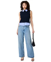 French Connection Women's Sleeveless Collared Keyhole Top