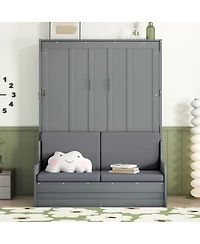 Streamdale Furniture Queen Size Murphy Bed Wall Bed with Cushion