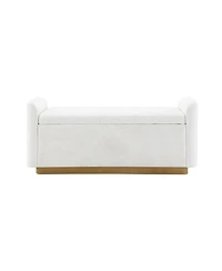 Streamdale Furniture 49'' Upholstered Storage Bench with Gold Metal Base