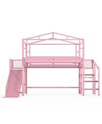 Streamdale Furniture Loft Bed with Storage Stairs Wardrobe Usb Ports and Led Lights