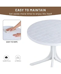 Streamdale Furniture Summer 36-Inch Modern Round White Indoor/Outdoor Plastic Dining Table