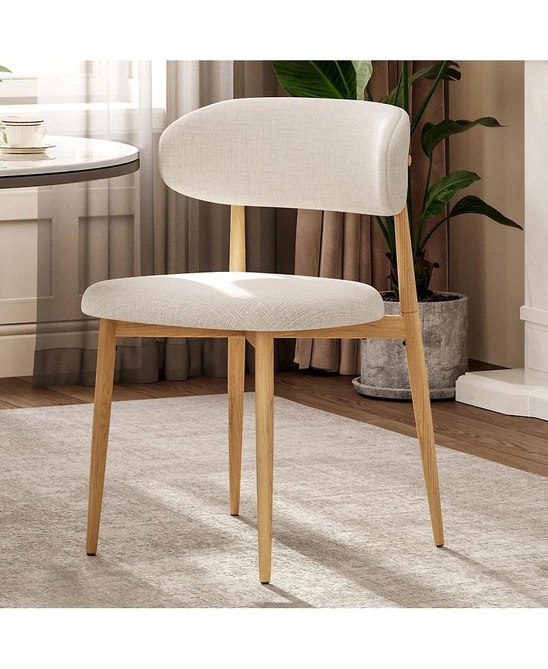 Streamdale Furniture Set of 4 Modern Upholstered Metal Dining Chairs