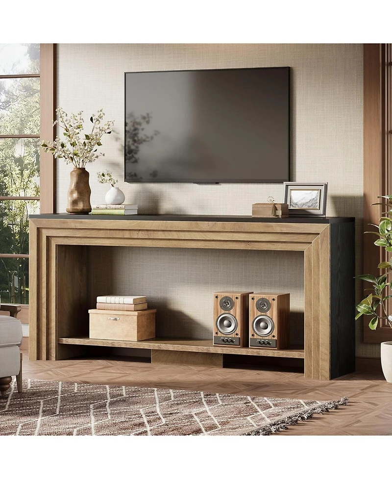 Tribesigns 70.9-Inch Long Console Table, 2-Tier Farmhouse Narrow Wooden Sofa Table for Living Room, Entryway, Hallway, Foye