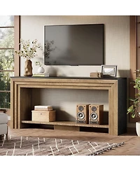 Tribesigns 70.9-Inch Long Console Table, 2-Tier Farmhouse Narrow Wooden Sofa Table for Living Room, Entryway, Hallway, Foye