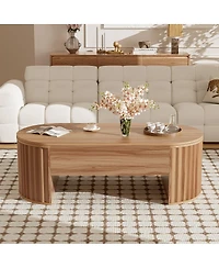 Streamdale Furniture 47.2'' Lift Top Coffee Table with Hidden Storage and Oval Design