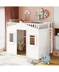 Streamdale Furniture Full Size House Loft Bed With Ladder