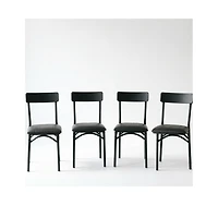 homfan Set of 4 Modern Upholstered Dining Chairs, High Curved Backrest with Padded Seat and Heavy Duty Steel Legs