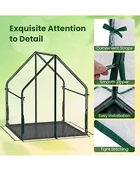 Sugift Mini Greenhouse Metal Frame with Waterproof Bottom Mat and Wind Ropes