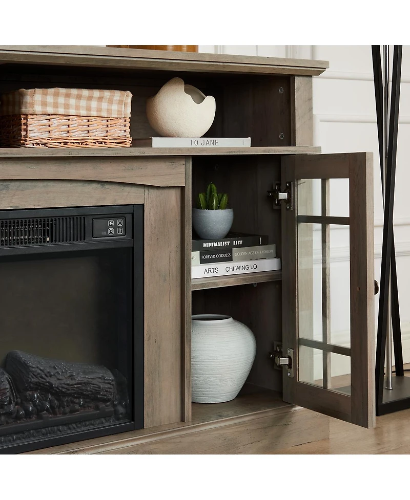 Streamdale Furniture Classic Tv Media Stand with 23'' Electric Fireplace