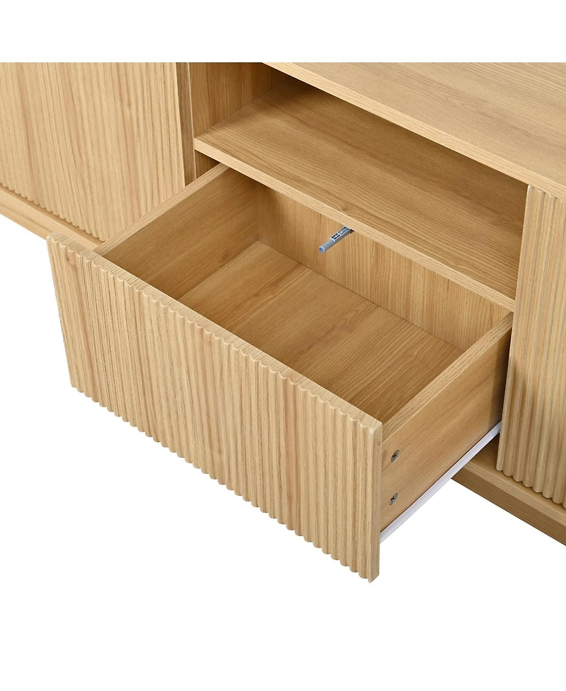 Streamdale Furniture 78.7'' Tv Stand with Sliding Storage Drawer and Open Shelves for 70''-75'' TVs