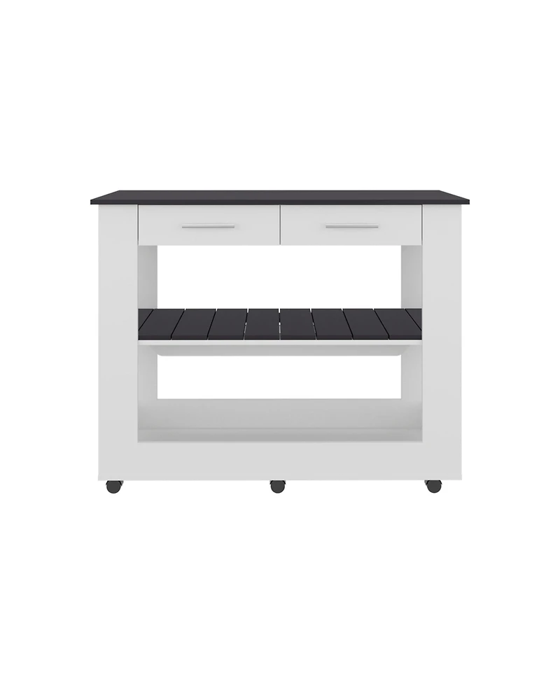 Fm Furniture Sol Modern Kitchen Island with Open Storage