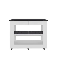 Fm Furniture Sol Modern Kitchen Island with Open Storage