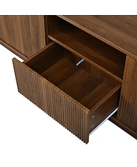 Streamdale Furniture Tv Stand with Sliding Storage Drawer and Open Shelves for 70''-75'' TVs