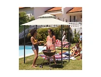 Boyel Living Outdoor Double-Tiered Grill Gazebo Canopy with 2 Shelves and 7 Hooks