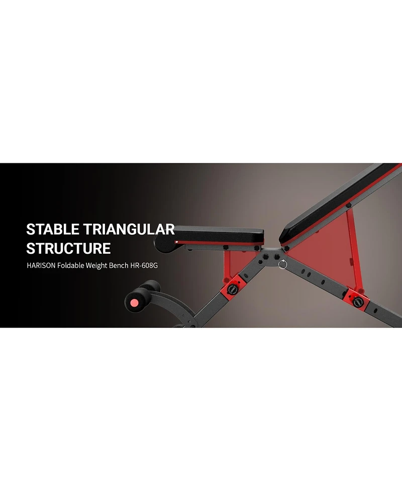 Harison Adjustable Weight Bench with Leg Extension and Preacher Pad, 800 lbs Capacity (Hrm-608G)