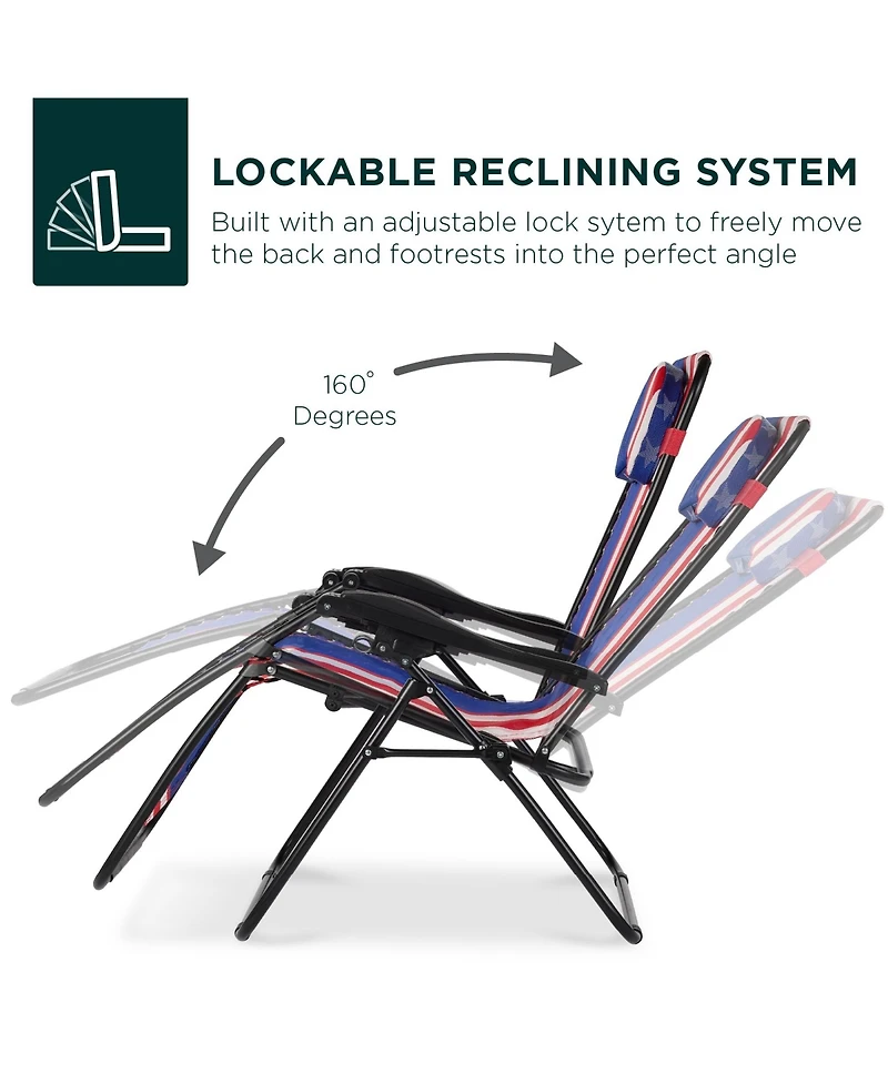 Aofar Zero Gravity Chair Folding Lounge Recliner Cup Holder Tray.